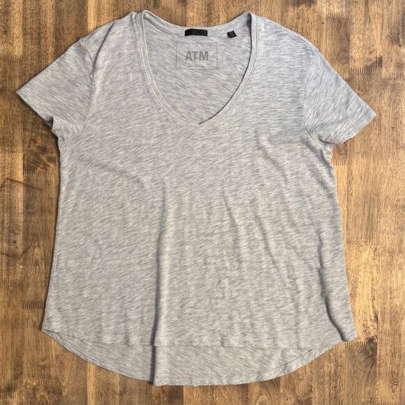 ATM V-Neck Tee Anthony Thomas Melillo Slub Jersey Classic Gray Women's Size XS/S - Picture 3 of 9